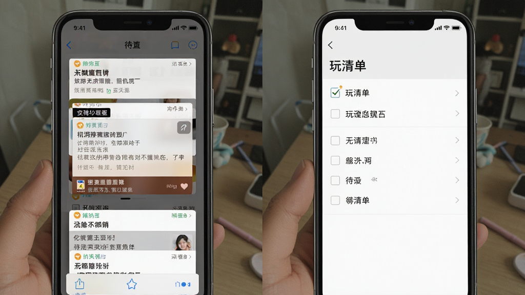 一张对比图,左边是其他待办App满是广告弹窗的界面,右边是