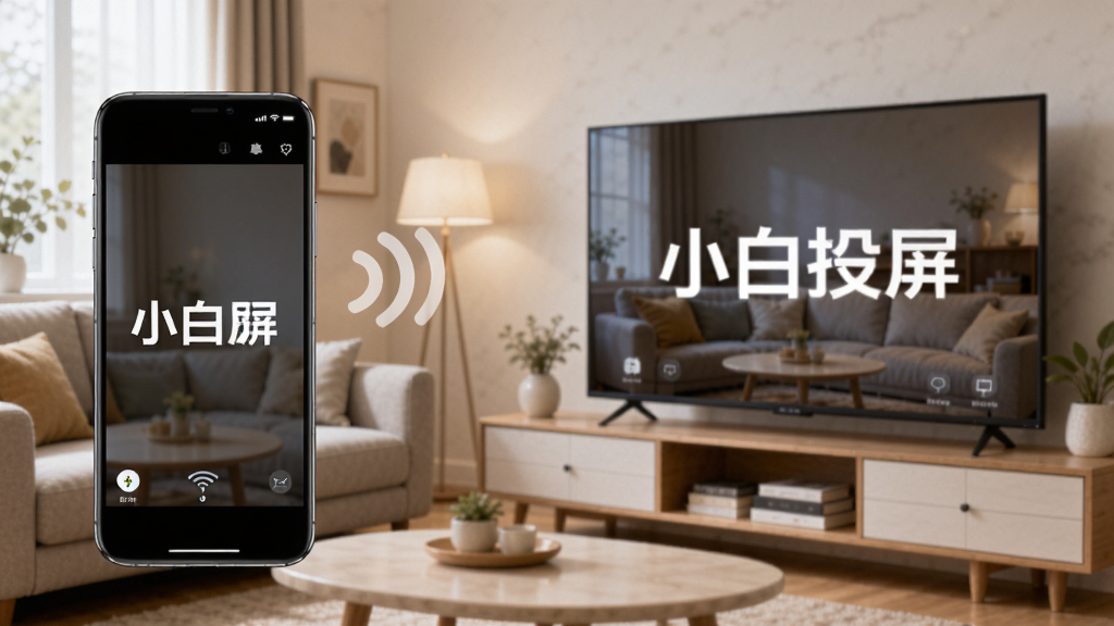 ͼƬչʾС��Ͷ��������������棬����Ϊһ���ֻ���һ̨���ܵ��ӣ���Ļ���С�С��Ͷ�����ĸ����֣��ֻ����������ߴ��䵽�����ϣ���������ܰ�ļ�ͥ����������������������ִ���ϸ�ڷḻ�����ʸ���ɾ����޶���Ԫ��