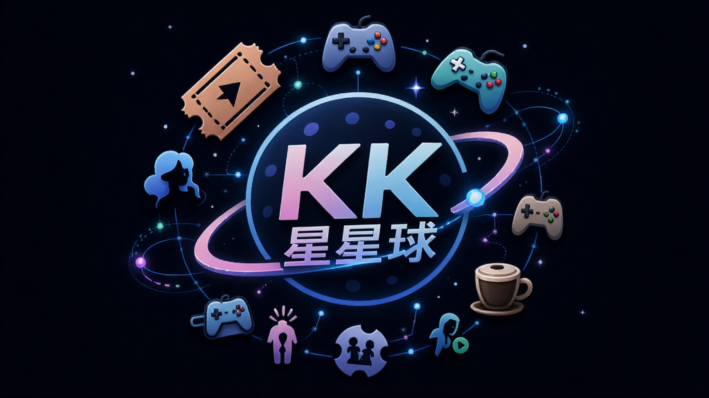 �������ͼ���������ɸ�����Ȥͼ�꣨���ӰƱ����Ϸ�ֱ������ȱ���Χ�Ƶġ�KK����Logo�����ֲ��û���ʽ���Ű���пռ�У�����ִ��Ҹ��пƼ��У�ϸ�ڰ��������Ӱ�������ߣ����ʸɾ��޶���Ԫ�ء�