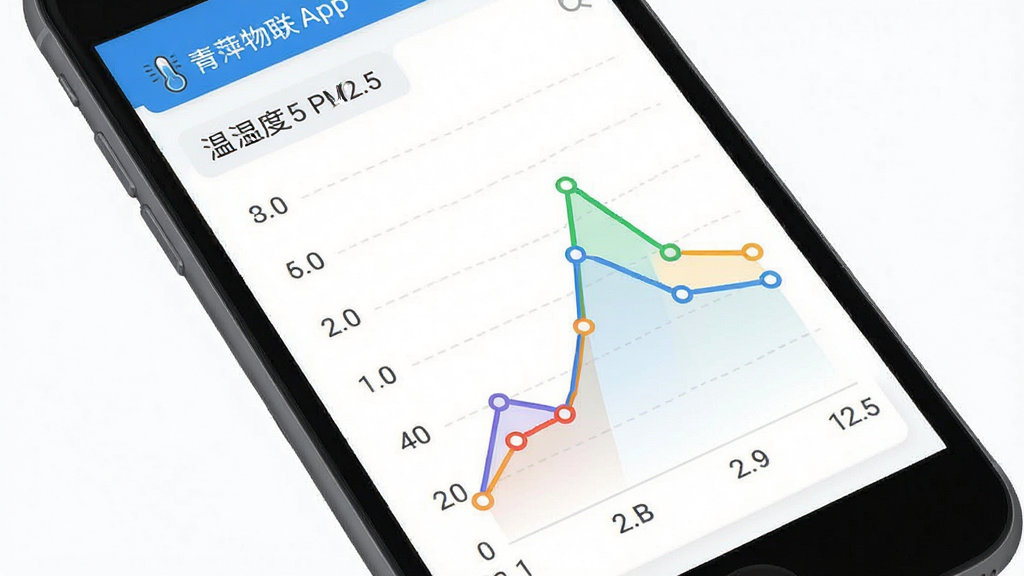��Ƽ����App������ͼ�����棬�ֻ���Ļ��ʾ��ʪ�Ⱥ�PM2.5������ͼ��ͼ��ɫ�����ޣ�����Ϊ��ɫ�����ݵ���������ƽ����ƣ����ʸɾ��޶���Ԫ��