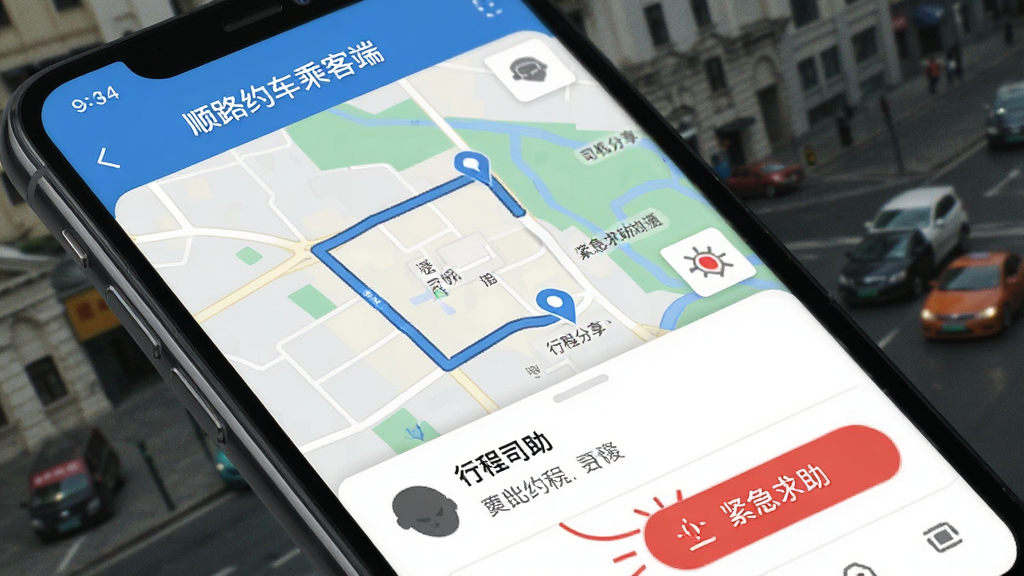 ���壺�ֻ���Ļ��ʾ��˳·Լ���˿Ͷˡ����г̷������棬������ͼ·�ߡ�˾����Ϣ�͡�������������ť�����֣��ֻ������ͼ��ʽ����Ϣ�����������Ű棺ͻ�����г̷������͡��������������ܡ���񣺱�ƽ��UI��ƣ���ɫ���⣬������ˡ����ʣ����壬�ɾ����޶���Ԫ�ء�