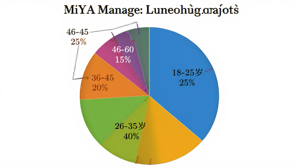 һ�ű�״ͼ����ʾMiYA Manage�û�����ֲ���18-25��ռ25%��26-35��ռ40%��36-45��ռ20%��46-60��ռ15%��ͼ��ɫ�����ޣ�������ע�ٷֱȣ�����Ϊ��ɫ������࣬���ʸɾ��޶���Ԫ�ء�