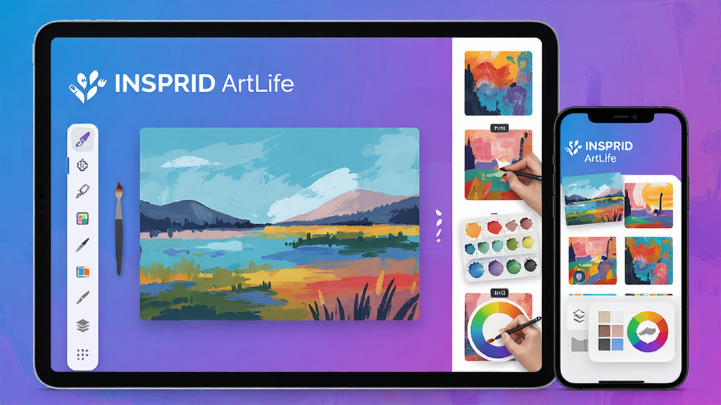 ���壺INSPRID ArtLifeӦ�ý�����ƽ����ֻ���ͬʱչʾ�������ǽ��������ɫ�������������֣�����Ǽ��Ĺ�����ͼ�꣬�Ҳ���ɫ�ʷḻ�Ļ滭��Ʒ����ͼ���м����Ӿ������ڻ��Ƶ�һ������羰�����Ű棺����ɾ���ͻ���������ơ�INSPRID ArtLife������������ִ���ƽ��ϸ�ڰ�����ˢ��ͼ���ɫ��Ԫ�أ����ʸ��壬�ɾ��޶���Ԫ�ء�