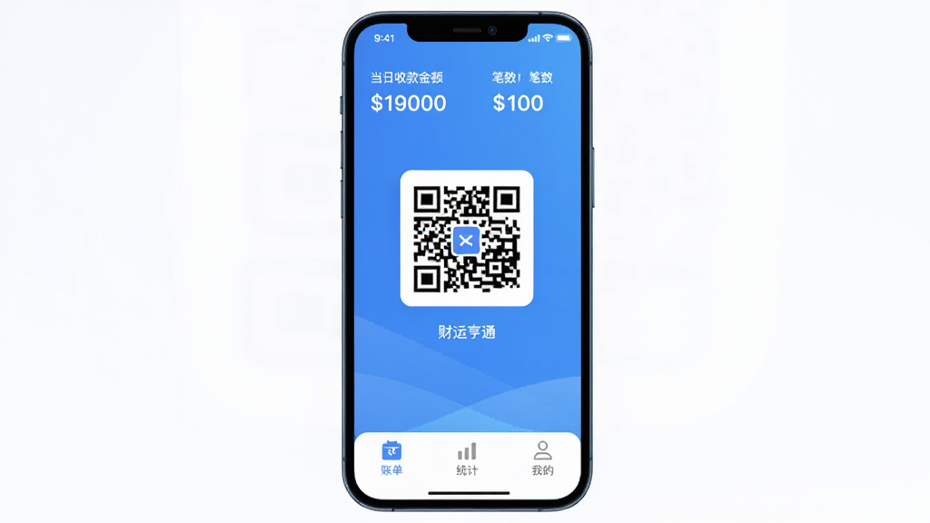 ���˺�ͨapp�����棬�ֻ���Ļ����ʾ��ɫ�����տ��ά�룬�����е����տ���ͱ������ײ����˵���ͳ�ơ��ҵ�����ѡ����������ִ���ƽ��UIϸ��Բ�󣬻��ʸɾ��޶���Ԫ�ء�
