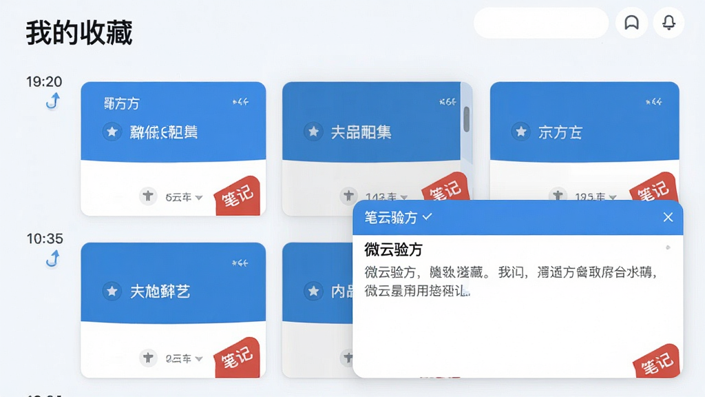 һ�š�΢���鷽���ղؼ�ҳ�棬��������Ϊ���ҵ��ղء����·���ʱ�䵹�������ż���������Ƭ��ÿ�ſ�Ƭ���½���һ����ɫ���ʼǡ��Ǳ꣬�������һ�ſ�Ƭ�󵯳��ʼǱ༭�򣬽����࣬������ɫ����ƽ��񣬻��ʸɾ�