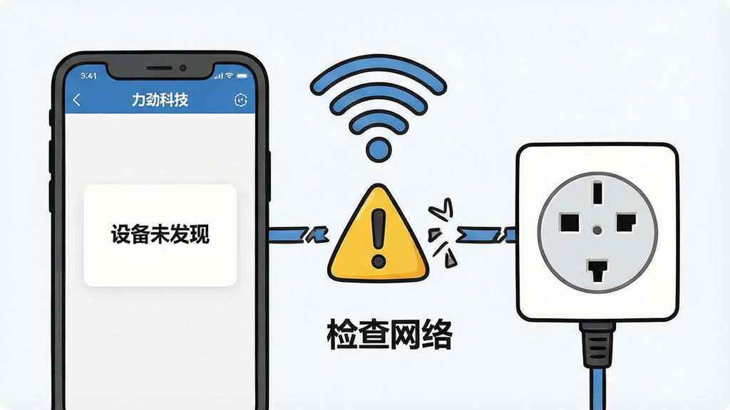 һ�Ź����Ų�Ĳ�ͼ������Ϊ�ֻ��������豸֮�仭��WiFi�ź��ߣ��м���һ����ɫ��̾��ͼ�꣬����������ֻ�������ʾ�������Ƽ���App�ġ��豸δ���֡���ʾ���Ҳ������ܲ���������࿨ͨ��ϸ�ڰ����ź��߶��Ѻ͡�������硱���֣����ʸɾ��޶���Ԫ��