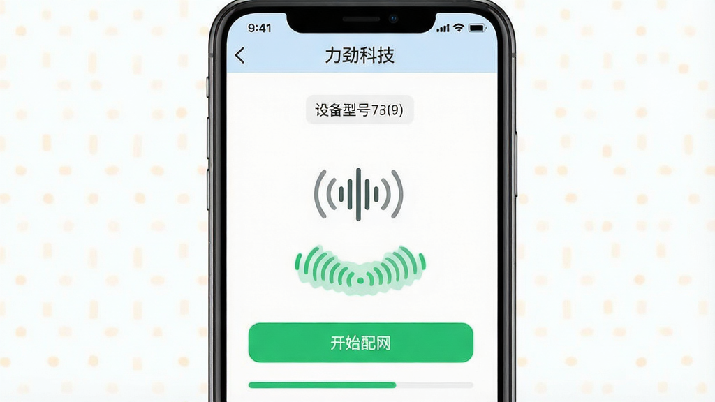 һ����ʾ�������̵Ľ�ͼ������Ϊ�ֻ���Ļ��ʾ�������Ƽ���App���������棬�����Ϸ����豸�ͺţ��м���һ����������ͼ�꣬�·��ǡ���ʼ��������ť����������죬ϸ�ڰ�����ɫ���źŲ��ƺͽ����������ʸɾ��޶���Ԫ��