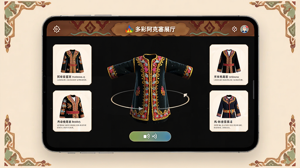 ��ʰ�����APP������չ�����棬��Ļ��չʾһ���������������ε�3Dģ�ͣ�����360����ת����Χ�й��ڷ��ε�ͼ�Ľ��ܺ��������Ű�ť�������ǵ��ŵ���ɫ��������ƾ���������ɫ������Լ�󷽣����ʸ���