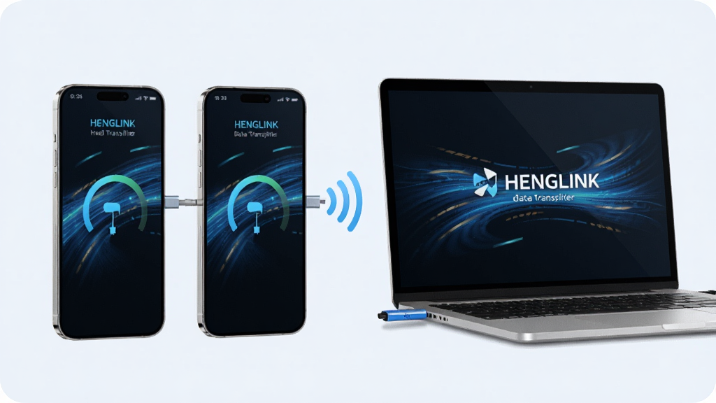 չʾ��HENGLINK�����ݴ�����棬�����ֻ���һ̨����ͨ�����߷�ʽ���ӣ���Ļ����ʾ���ٴ���Ķ�Ч������ǳɫ�������Ƽ������ִ��н�ϣ�����ɾ���ͻ����HENGLINK��Ʒ�Ʊ�ʶ�������������޶���Ԫ�ء�