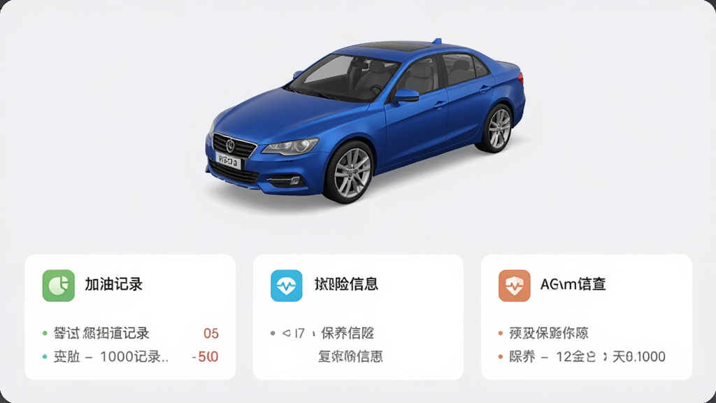 չʾ������App�ڵĳ�������ҳ�棬ҳ���Ϸ���һ����ɫ�γ���3Dģ��ͼ���·��ÿ�Ƭ��ʽչʾ���ͼ�¼��������¼��������Ϣ��ģ�飬ÿ�ſ�Ƭ�в�ͬ��Сͼ�꣬����Ϊǳ��ɫ��������ˬ�����ʸɾ��޶���Ԫ��
