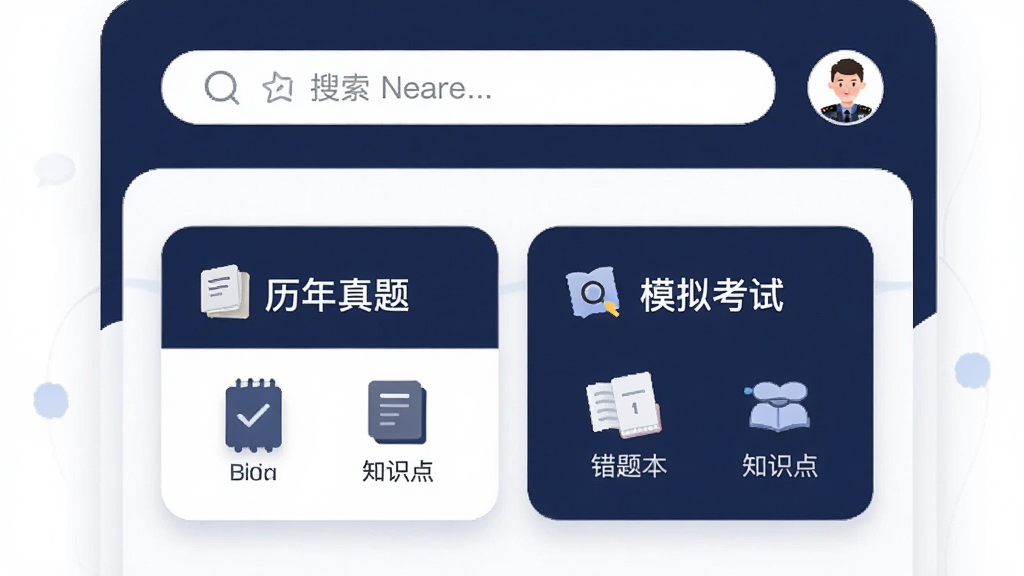 �������ֲ廭������Ϊ������ִ���ʸ��Ծ���⡱APP���棬��ɫ���������ɫ����Ļ������ʾ���������⡱�롰ģ�⿼�ԡ���Ƭ���Ϸ������������û�ͷ�����岼�ֱ�ƽ����Բ�Ǿ�����ƣ�ϸ�ڰ��������Ȿ������֪ʶ�㡱ͼ�꣬���ʸɾ��޶���Ԫ�أ�����ִ���ࡣ