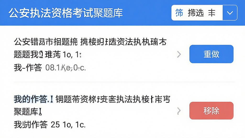 �����ͼ���廭������Ϊ������ִ���ʸ��Ծ���⡱APP�Ĵ��Ȿ���棬�б�չʾ������ɺ��ҵ������Ҳ��С��������͡��Ƴ�����ť��������ɸѡ�������������࣬������ɫ��ϸ�����������ʸɾ��޶���Ԫ�ء�