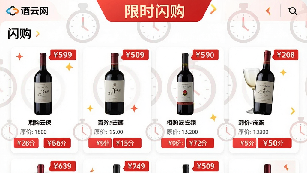 һ��չʾ����������APP�С�������Ƶ���Ľ�ͼ��ҳ�涥���С���ʱ���������������������Ŷ�����Ѿ���Ʒ��ÿ����Ʒչʾ��ƿͼ�����ơ�ԭ�����ۿۼۣ��۸��ǩ�ú�ɫͻ���������е���ʱͼ�꣬�����������ǿ���������������ʸɾ����޶���Ԫ�ء�