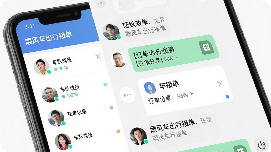 ����һ���ֻ�App�������ͼ�������ǡ�˳�糵���нӵ�������Ӹ���������棬��������ǳ��ӳ�Աͷ�������״̬���Ҳ�������������Ϣ��������Ϣ���С�������������С��Ƭ���Ű���գ�����罻�������ϸ��������ɫ����״̬�㣬���ʸɾ����޶���Ԫ�ء�