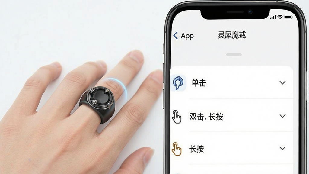 һ�Ź���ʾ��ͼ������չʾ����Ϭħ�䡱App�ڵ���������ҳ�棬������һֻ��������ܽ�ָ����ָ�ᴥ��ָ���棬��Ļǰ����App���ý��棬���б���ʽ�����š�������˫������������ѡ�ÿ��ѡ���Ҳ���������ͷ��ѡ�񣬽������࣬ͼ���������Ű����룬���ʸɾ��޶���Ԫ�ء�