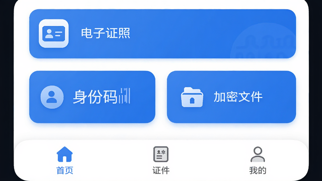 ͼƬչʾ13�������ݸ������ֵ������棬���ÿ�Ƭʽ���֣�������ɫ��������ʾ������֤�ա�ͼ�꣬�м��ǡ������롱�͡������ļ�����ڣ��ײ��С���ҳ������֤���������ҵġ�������ǩ���������ִ���ƽ��ϸ��Բ�󣬻��ʸɾ��޶���Ԫ�ء�