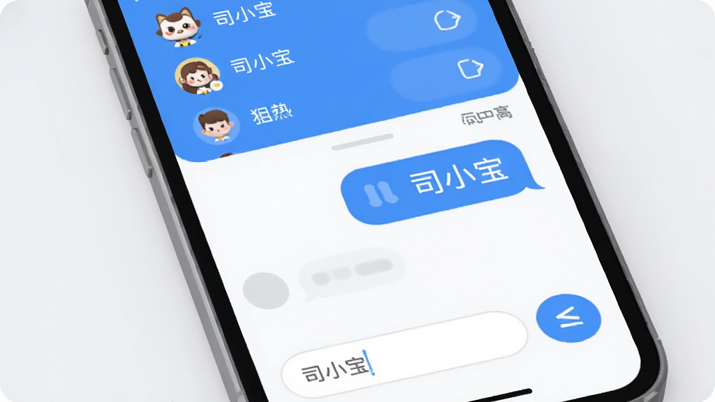 图片描述:智能手机屏幕特写,屏幕中央显示