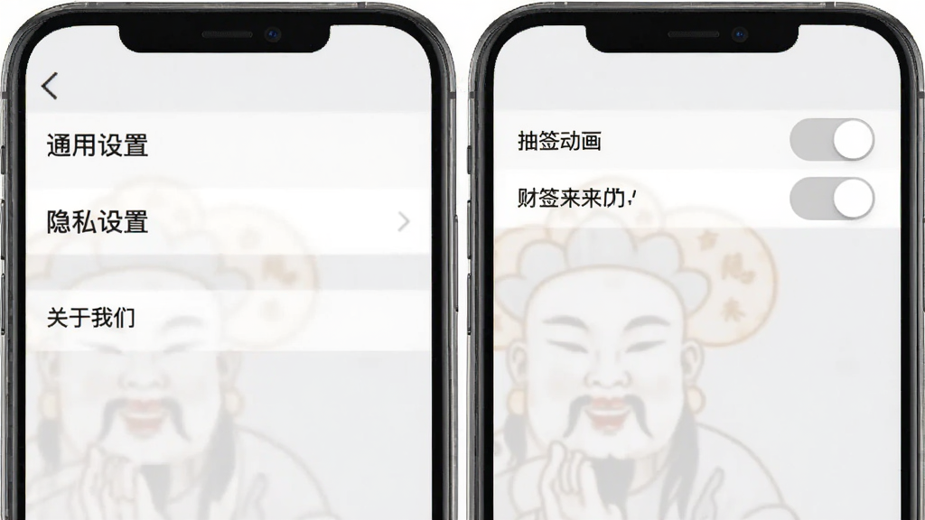 ���������APP������ҳ�棬չʾ��ͨ�����á�����˽���á����������ǡ���ѡ����С���ǩ���������ش��ڹر�״̬������Ϊ����ǳ��ɫ��ҳ������ˬ���������������ʸɾ����޶���Ԫ�ء�