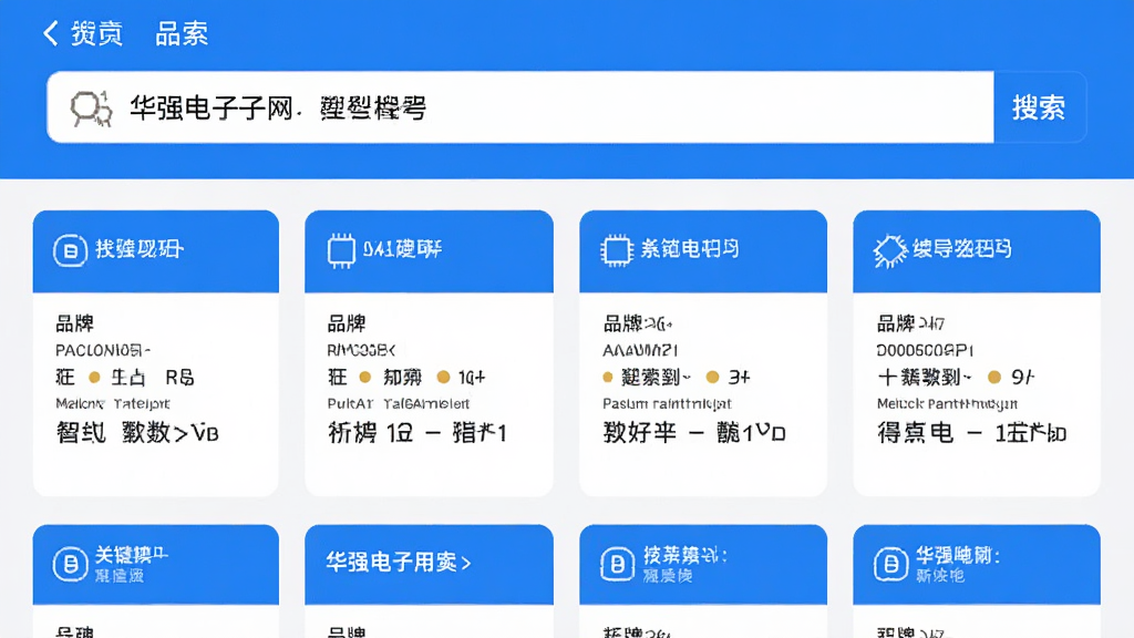 ��ǿ������app���ͺ�����ҳ�棬����������оƬ�ͺţ��·��г�������������Ƭ��ÿ����Ƭ��ʾ�ͺ����ơ�Ʒ�ơ���װ���ؼ�����������������ɫ�������ˣ�����ƽ�ִ������ʸɾ��޶���Ԫ��