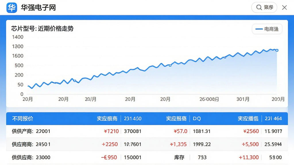 ��ǿ������app������۸�ҳ�棬��ʾĳоƬ�ͺŵĽ��ڼ۸���������ͼ���·�Ϊ��ͬ��Ӧ�̵ı����б�����ע�۸�������������������ͼ�����������׷�񣬻��ʸɾ��޶���Ԫ��