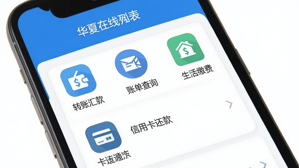 չʾ��������App�Ĺ����б����棬����ת�˻��˵���ѯ������ɷѡ����ÿ������ͼ�꣬����������ɫ���Ű����룬ͼ�����ƽ�����ʸɾ��޶���Ԫ��