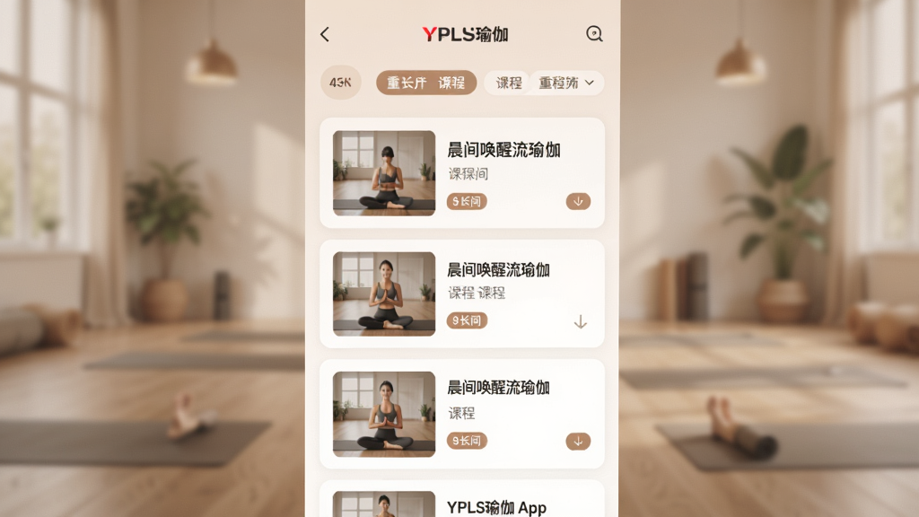 һ��YPLUS�٤App�γ��б�ҳ��ĸ���ͼ��������������Ŀ�Ƭʽ���֣�ÿ�ſ�Ƭչʾ�γ̷�������ͼ���γ������硰���份�����٤����ʱ����ǩ��������ģ�����٤���ң���������������ɫ�����ƫů���ص�ͻ���γ̷���ɸѡ�������ʸ���ɾ��޶���Ԫ�ء�