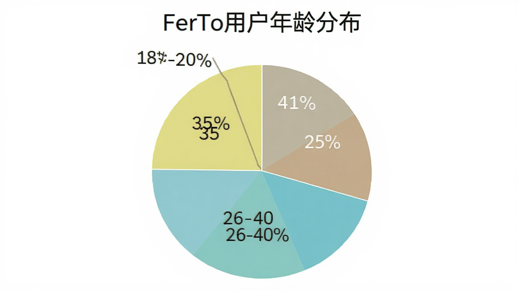 һ�ű�״ͼ������Ϊ��FerTo�û�����ֲ�������ʾ18-25��ռ35%��26-40��ռ40%��41-60��ռ25%����ɫ���£�ͼ������������Լ�����ʸɾ���
