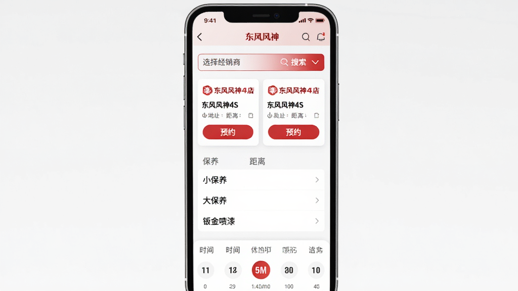 �ֻ�APP�ġ�����ԤԼ�����棬�Ϸ��С�ѡ�����̡��������·��г����Ҷ������4S�꿨Ƭ�����е�ַ������͡�ԤԼ����ť���м��Ƿ�����Ŀ�б��硰С���������������������ӽ����ᡱ���ײ�Ϊʱ��ѡ�������������Ϊ��ɫ�������ɫ����ɫ�����ʸɾ����޶���Ԫ�أ����С�������񡱱�ʶ��