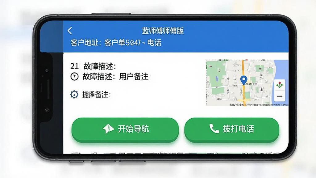 һ���ֻ�����չʾ����ʦ��ʦ���桱�Ĺ�������ҳ�������ǿͻ���ַ�͵绰���м��ǹ����������û���ע���·��С���ʼ�������͡�����绰��������ɫ��ť����ͼ����ͼǶ��ҳ���Ҳ࣬�������������ɫ����ťͼ����Ŀ�����ʸɾ��޶���Ԫ�ء�