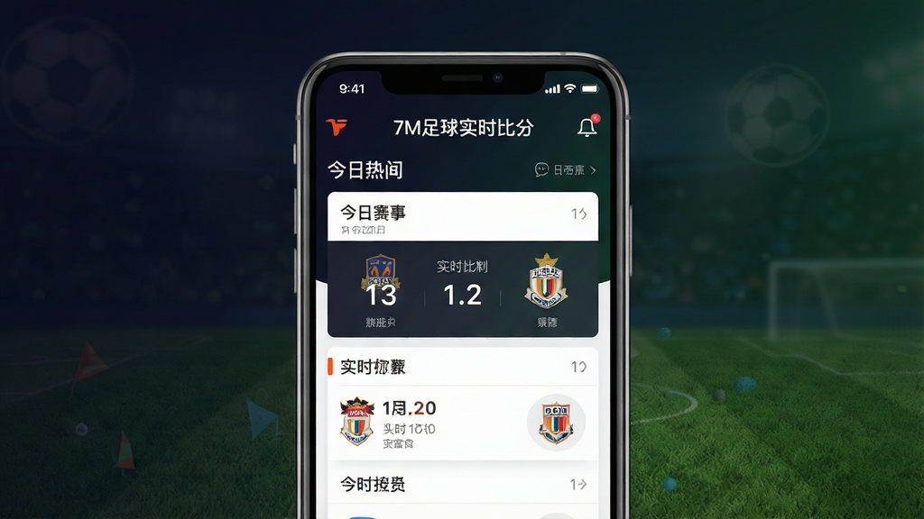Ӧ���̵�������Ӿ�ͼ������չʾ�ֻ����棬��Ļ��������ʾ��7M����ʵʱ�ȷ֡�App����ҳ�������������������б���ʵʱ�ȷ����֡���Ӷӻգ�����Ϊ��ɫ���������ɫ��ƺ�������ִ���ƽ����ƣ�ϸ�ڸɾ��޶���Ԫ��