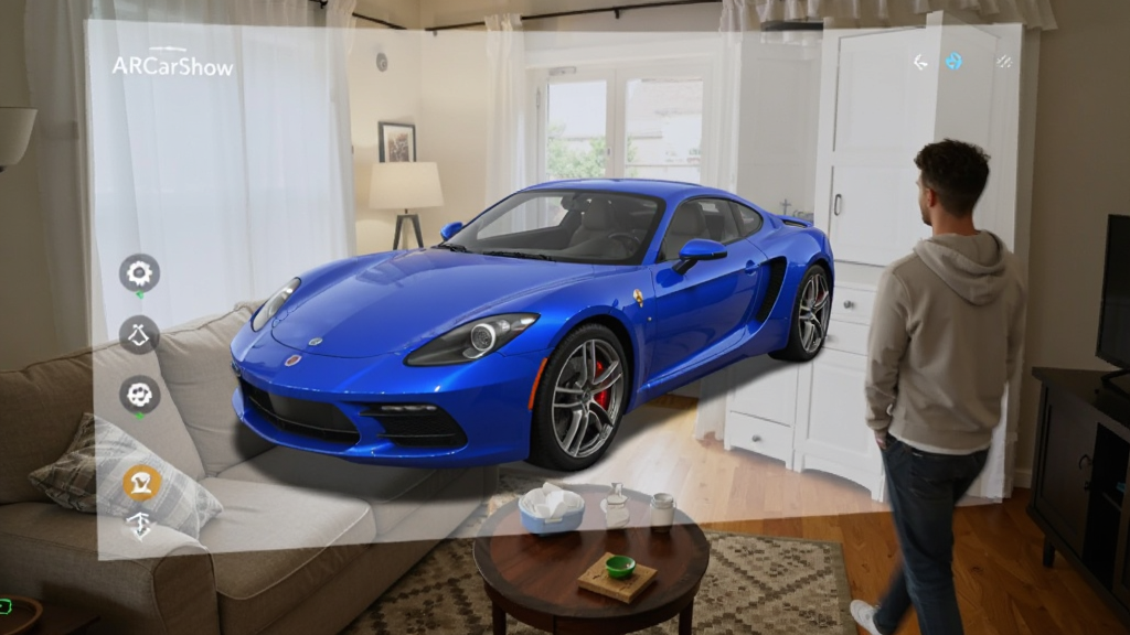 ARCarShow����ʵ����������Ͷ��һ����ɫ�ܳ�����ǿ��ʵЧ�����û��������ų����߶��鿴��ɳ���͵ذ������ɼ���������Ӱ�����ڻ����ںϣ�������棬���ʸɾ�