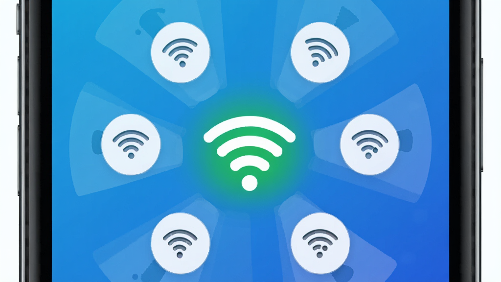 AkiituӦ��������չʾ������WiFi���ӹ��ߣ��ֻ���Ļ������ʾ�ź�����ͼ�꣬��Χ���ƶ��WiFi�ȵ�����η���Ч��������Ϊ����ĿƼ��������岼�ּ���ִ�����ƽ����Ʒ��ͼ��Բ�󣬽���ɾ��޶���Ԫ�أ����ʸ��壬ͻ�����ӳɹ�״̬