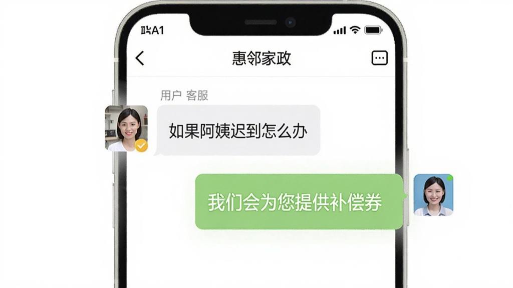 һ�Ż��ڴ����APP�Ŀͷ�������棬��ʾ�û���ͷ��ĶԻ����û�ѯ�ʡ�������̳ٵ���ô�족���ͷ��ظ������ǻ�Ϊ���ṩ����ȯ���������԰�ɫΪ���������пͷ�ͷ�񣬱�ƽ����ƣ����ʸɾ���