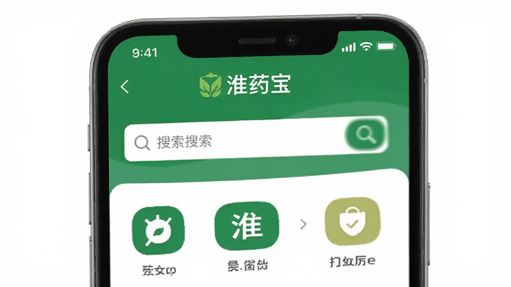 һ���ֻ���ͼ����ͼƬ��չʾ����ҩ����App�������棬��Ļ�������������·��Ǽ�������ͼ�꣬������Ƽ�࣬����ɫ�Ͱ�ɫΪ��ɫ�������ʸɾ��޶���Ԫ�ء�