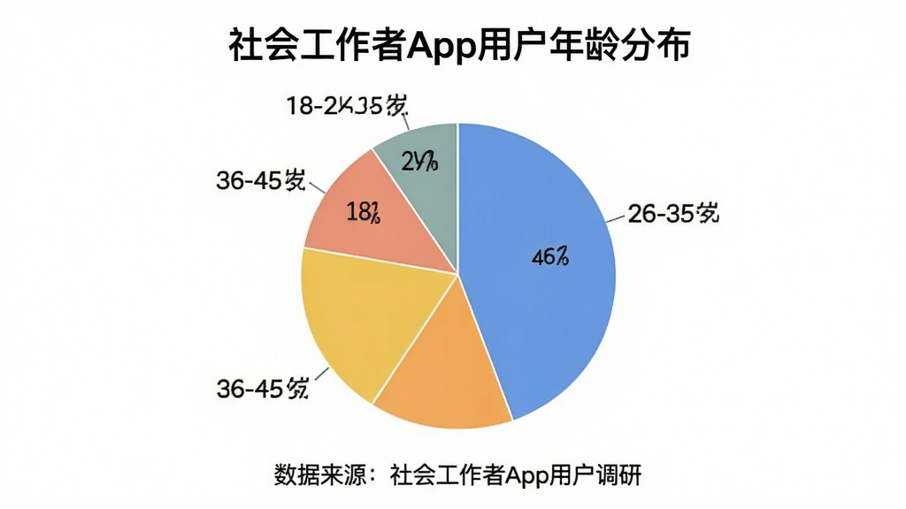 ��״ͼ����Ṥ����App�û�����ֲ���18-25��ռ18%��26-35��ռ46%��36-45��ռ27%��46-60��ռ9%���·���ע