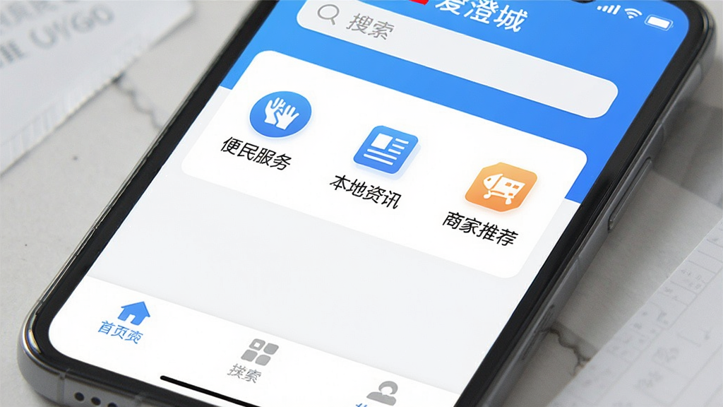 һ���ֻ���Ļ����д����Ļ��������ʾ�����γǡ�APP����ҳ���棬���沼�ּ�࣬���������������м��ǹ���ͼ���硰������񡱡���������Ѷ�������̼��Ƽ������ײ��ǵ��������������ִ���ƽ��������Ϊ��ɫ�������ʸɾ����޶���Ԫ�ء�