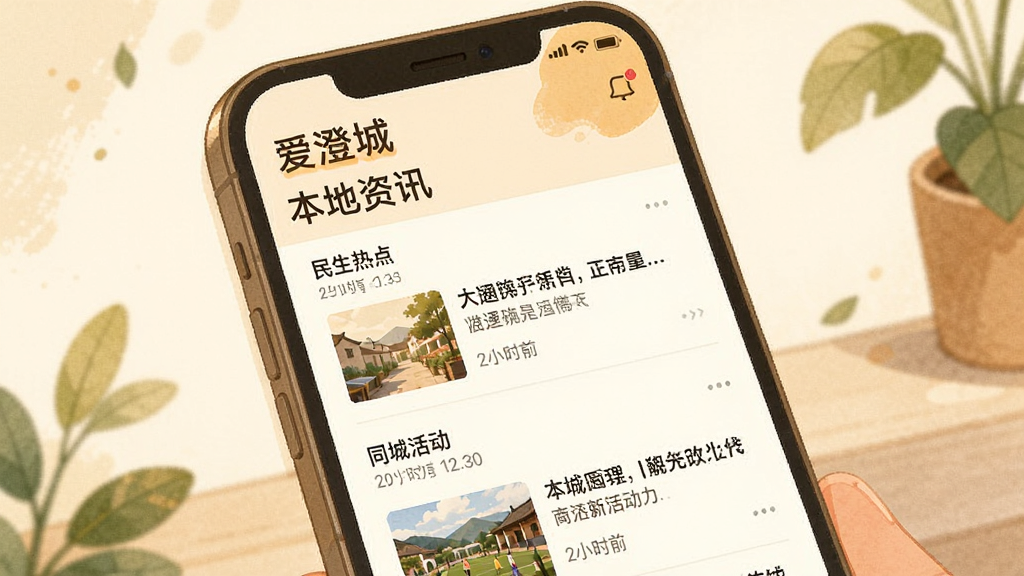 һ���ֻ���ͼ�Ĳ廭����Ļ��չʾ�����γǡ��ġ�������Ѷ����飬��Ϊ�������ȵ㡱����ͬ�ǻ������Ŀ��ÿ����Ϣ���м��ı����ʱ�䡣������ůɫ��Ϊ�������������Ȼ��ϸ�ڷḻ�����ʸɾ���