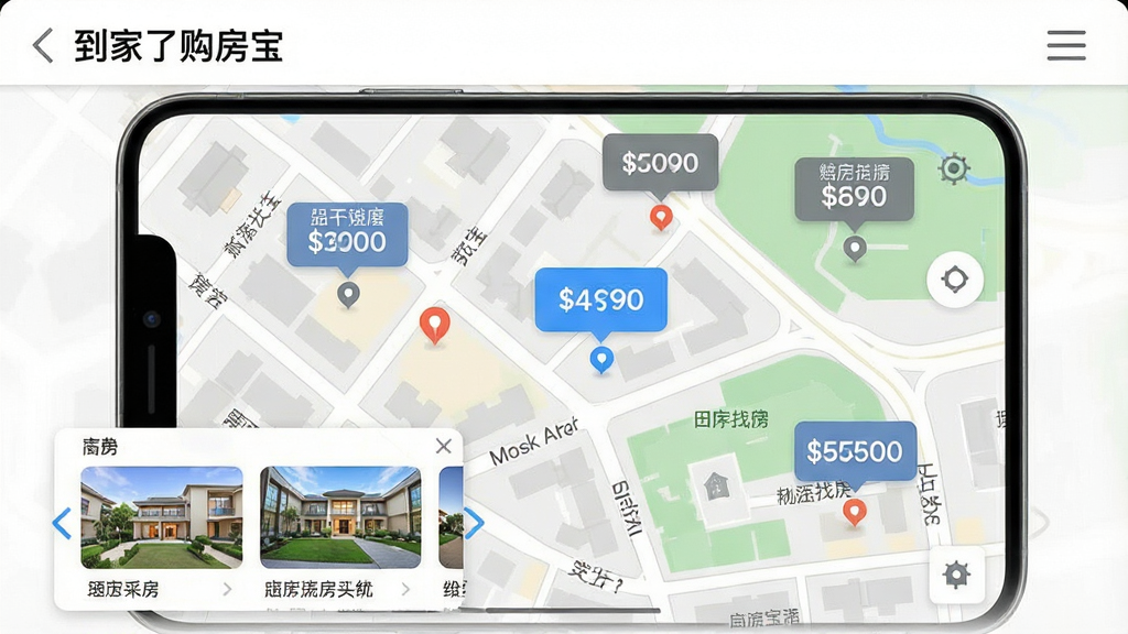 һ��չʾ�������˹���������ͼ�ҷ����ܵĽ�ͼ���������ֻ���ͼ���棬����ֲ��Ŷ����Դ�۸��ǩ���ݣ������Ե�ͼΪ���ģ����½��з�Դ�б���Ƭ�������Ű����������Ϊ���ӵ�ͼ���ƽ��UI�ںϣ�ϸ�ڰ����ֵ����ƺ�С����ע�����ʸɾ��޶���Ԫ�ء�