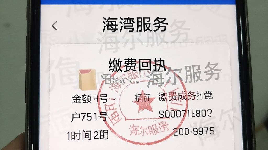 һ���ֻ���ͼ������Ϊ��������񡱵Ľɷѳɹ���ִ����������к�ɫ�����£������С���������ˮӡ��������ʾ���ɷѻ�ִ�����·��н����š�ʱ����Ϣ�������ʽ�������������޶���Ԫ��