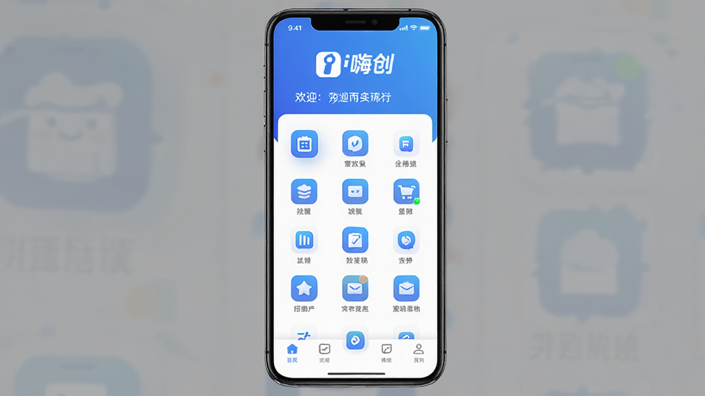 ͼƬչʾi�˴�APP��������ȫò�������ֻ�������ͼ���֣��Ϸ���ʾ��i�˴���logo�ͻ�ӭ��м��ǹ���ͼ���������У��·�Ϊ�ײ���������������Ϊ�ִ���ƽ����ƣ���ɫ��Ϊ���׽��䣬����ɾ��޶���Ԫ�أ����ʸ���ϸ�塣