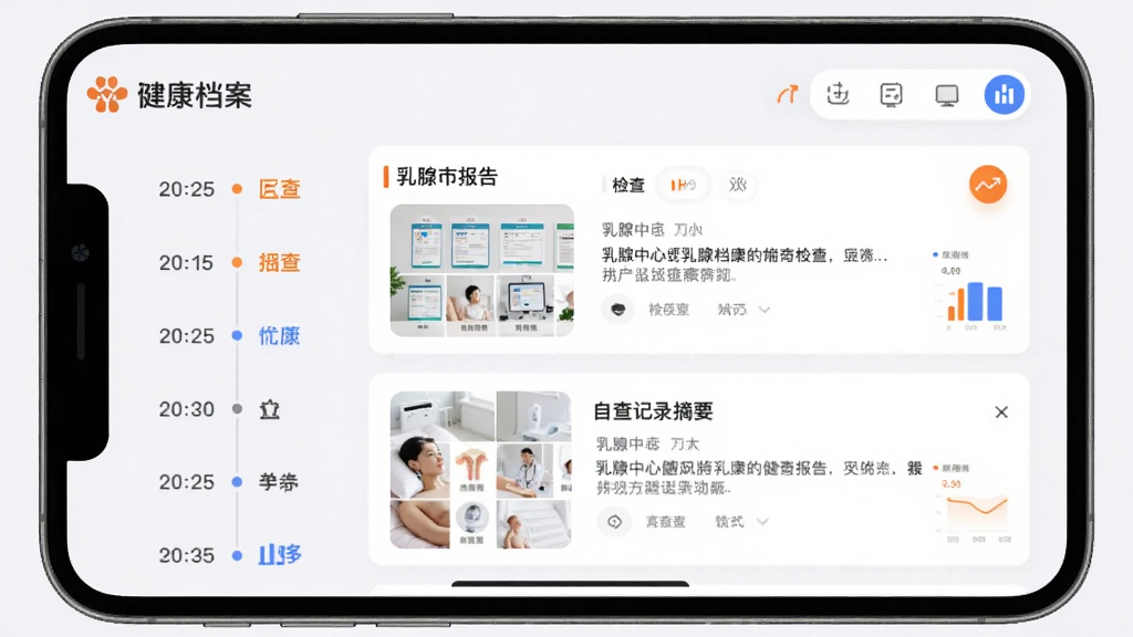 ����չʾ���������ġ�App�ڵġ���������������ҳ�棬�����һ�а��������е�ʱ���ᣬ�Ҳ���ʾ��Ӧ���ڵļ�鱨������ͼ���Բ��¼ժҪ��ҳ����ÿ�Ƭʽ���֣�����Ϊ���ŵĻҰ�ɫ�����Գ�ɫ����ɫ������ͼ��Сͼ�꣬����ִ���Լ��������Ϣ�㼶���������ʸɾ��޶���Ԫ��