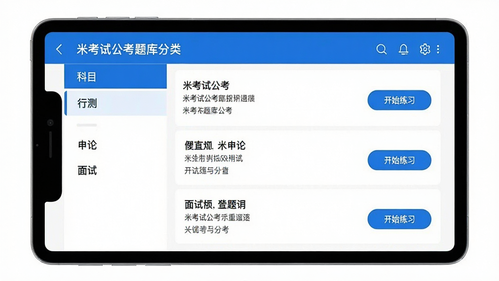 ���壺�ֻ���Ļչʾ���׿��Թ�������������ҳ�棬����ǿ�Ŀ�б����Ҳ�����Ŀ�б������֣�ƽ��ʽչʾ������չʾ����㼶���Ű棺���ҷ��������խ���Ҳ������񣺼������磬������ɫ��ϸ�ڣ������ʾ���в⡱�������ۡ��������ԡ����Ҳ���ʾ������Ŀ�͡���ʼ��ϰ����ť�����ʣ��ɾ����޶���Ԫ�ء�