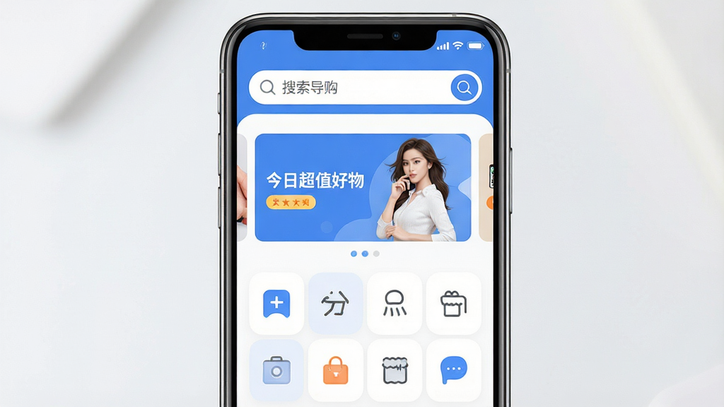 һ��չʾ������APP���Ĺ��ܵĽ����ͼ���������ֻ���Ļ����Ļ��������ʾ