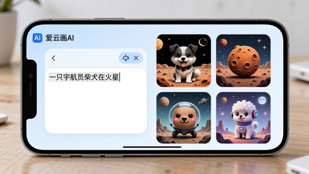 һ���ֻ������������С����ƻ�AI����AI�滭����ҳ�棬��������Ǽ����ı����������д�š�һֻ�Ա��Ȯ�ڻ��ǡ����Ҳ������ŷ����������Ч��ͼչʾ����������԰�ɫ��ǳ��ɫΪ����Բ�ǿ�Ƭ��ƣ����ʸɾ��������Ű��������޶���Ԫ��