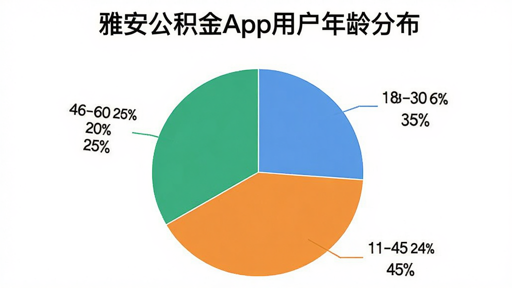 һ��������˵ı�״ͼ������Ϊ���Ű�������App�û�����ֲ�����ͼ�з�Ϊ����ɫ�飺18-30��ռ35%��31-45��ռ45%��46-60��ռ20%��ÿ��ɫ���Ա��ж�Ӧ�ٷֱȣ�ͼ������Ϊ��ɫ������������ֱ�ۣ��ʺ���������չʾ��