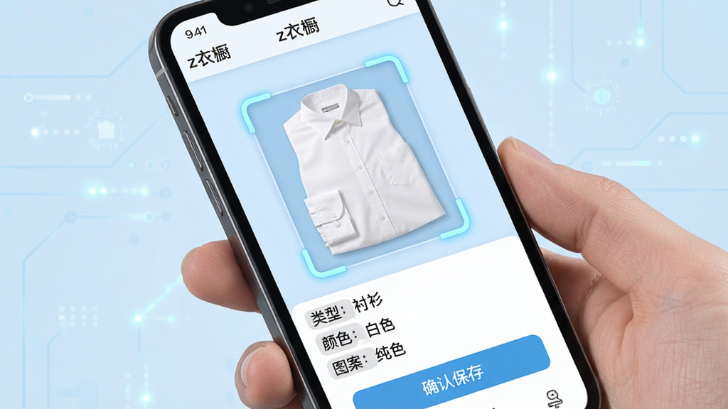 �ֻ���Ļչʾ��z�³���Ӧ���ڵ�����ʶ���ܽ��棬������һ����ɫ������ɨ���ѡ�У���Ļ�·���ʾʶ����ı�ǩ�����ͣ�������������ɫ����ɫ������ͼ������ɫ�����������������С�ȷ�ϱ��桱��ť������Ϊ����ɫ��������ɾ�������ͻ������ʶ��ĿƼ��У����ʸ����޶���Ԫ�ء�