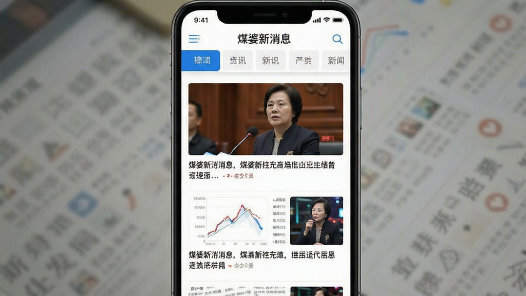 一张手机应用内的新闻资讯流界面截图,标题列表清晰,配图精美,顶部导航栏显示“煤婆新消息”和分类标签,整体风格现代,色调以白色和蓝色为主,画质清晰,布局合理,无多余元素。