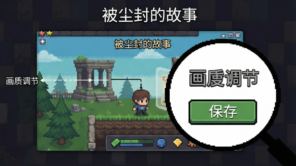 һ�Ž̳�ʾ��ͼ�������ǡ�������Ĺ��¡���Ϸ���ý��棬�л��ʵ��ںͱ��水ť�ķŴ�ͼ�������������Ű����룬����ƽ���أ�ϸ�ڱ�ע�����ʸɾ��޶���Ԫ��