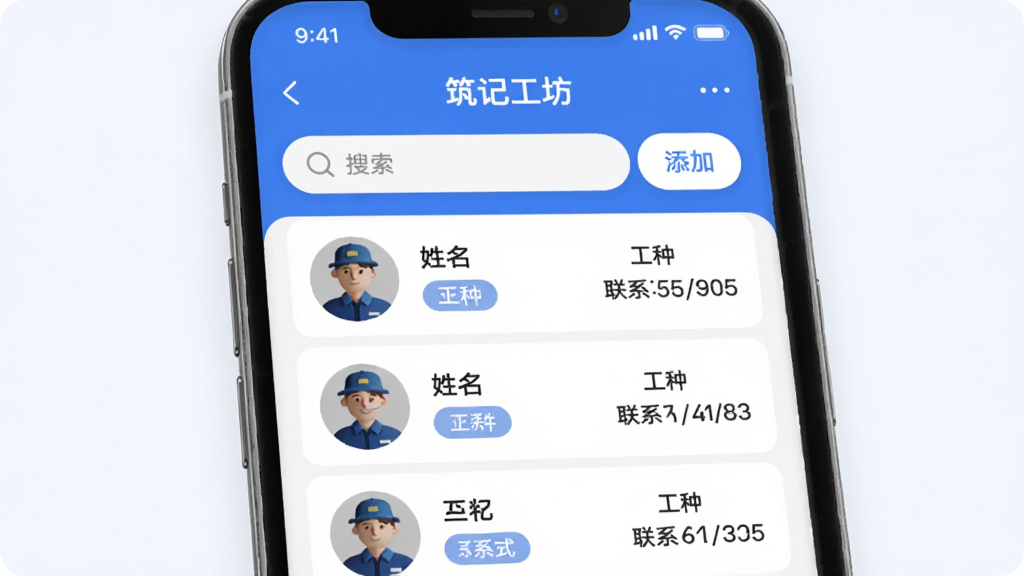չʾ�����ǹ�����APP�ڹ��˵����������棬��Ļ����ʾһ��������Ϣ�б���ÿ����Ŀ��������ͷ�����������ֱ�ǩ����ϵ�绰������������������Ӱ�ť��������������ɫ����������ƽ�ִ���ϸ��Բ�󣬻��ʸɾ���