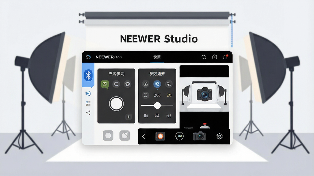 һ���ִ���Լ�������������������ǡ�NEEWER Studio��Ӧ���������ͼ����������רҵ��Ӱ�ﳡ�����룬��������͵���Ӱ�ƹ��豸�뱳���������ֲ��öԳ�ʽ��ƣ��Ű�ɾ���������ʾң�ؿ��š��������ڡ�ʵʱȡ���Ⱥ��Ĺ���ģ�飬���Ϊ�Ƽ�������Ӱ�����ںϵı�ƽ���廭��ϸ�ڰ�����������ͼ������ģ�ͣ����ʸ���ɾ����޶���Ԫ��